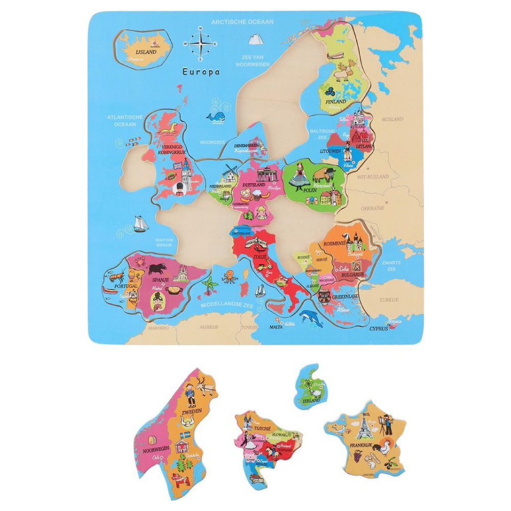 Puzzle din lemn harta Europei | 18 buc